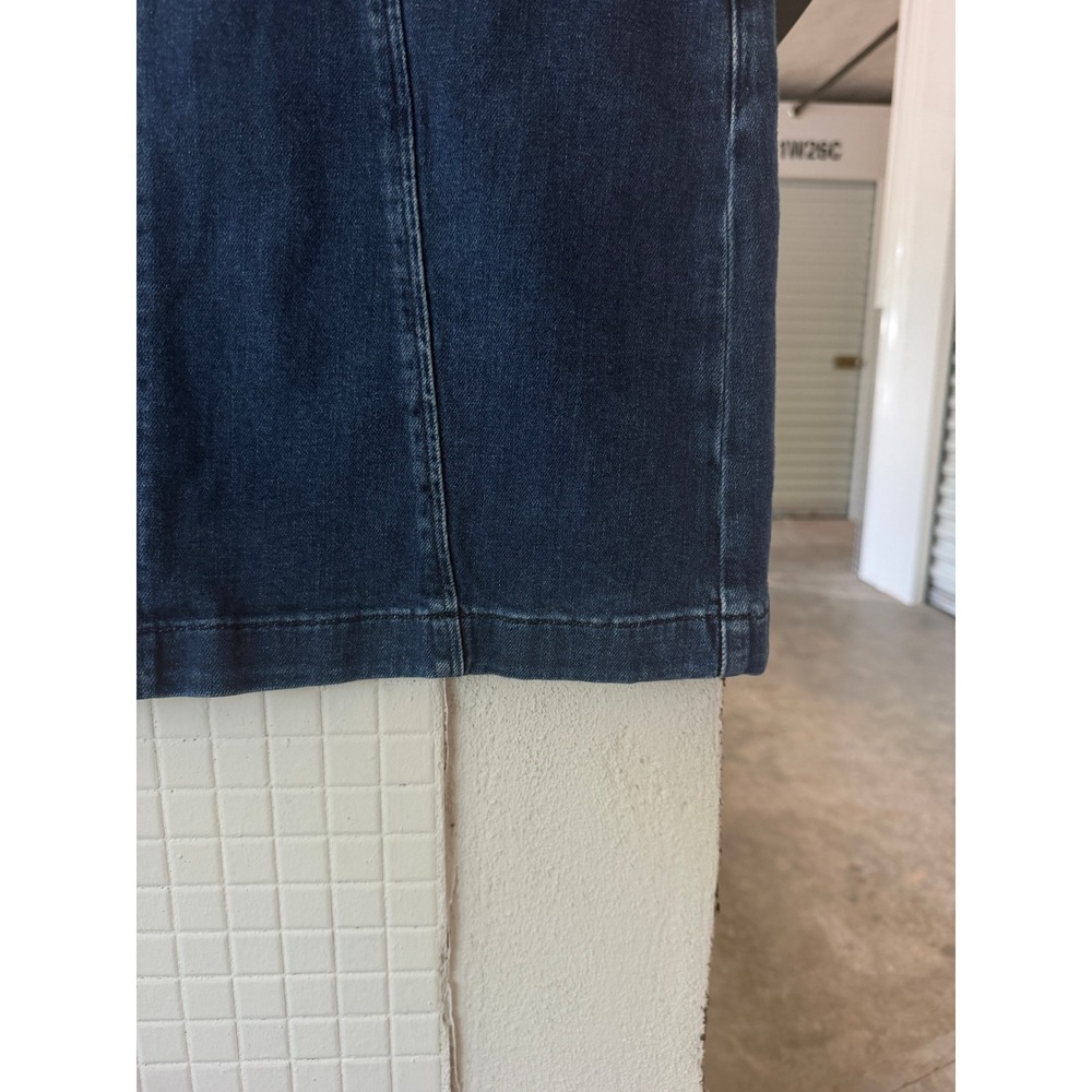 Boden Dark Indigo Denim A-Line Mini Skirt Blue Seam Detail Size US 10R Medium - Picture 4 of 7